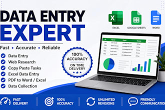 do data entry, google maps scraper, copy paste and excel data entry professional