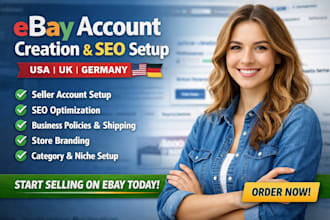 ebay account creation ebay usa ebay german ebay uk seo setup ebay seller