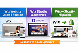 design or redesign wix website wix studio landing page migrate wix to shopify