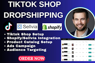 setup tik tok shop dropshipping sellvia shopify integration listing tik tok ads