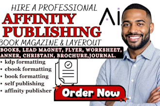 do professional book formatting and amazon KDP publishing using affinity publish