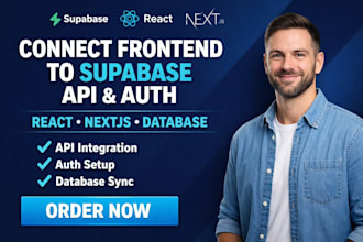connect frontend to supabase API, database, auth for react nextjs