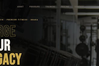 custom gym and fitness website with customization