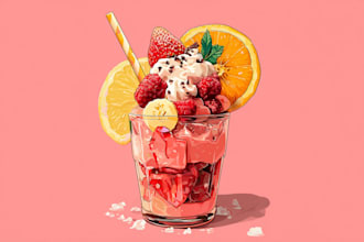 design food pop art of your food pop art illustration