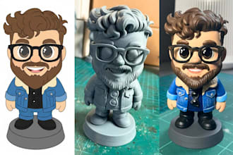 create stylized 3d character from photo, 2d to 3d toy model stl for 3d printing