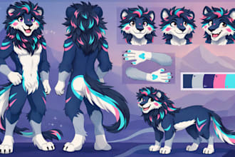 design your fursona reference sheet furry ref sheet for fursuit and vrchat