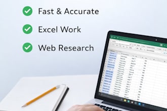do fast and accurate data entry, copy paste, web research and excel work
