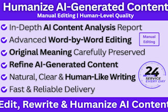 humanize ai content, rewrite chatgpt text, and edit to natural human writing