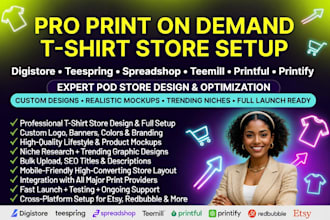 do digistore teespring spreadshop teemill print of demand t shirt store design