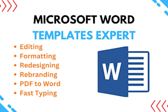 editable ms word template, document editing , business docs formatting, manuals