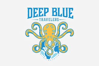design best quality a scuba travel logo with octo