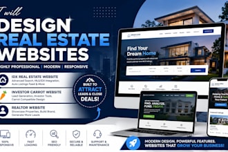 design real estate website with idx , investor carrot website, realtor website