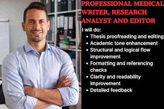 proofread and edit your medical thesis or dissertation