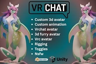 do custom vr chat avatar vr character nsfw avatar furry avatar for animaze