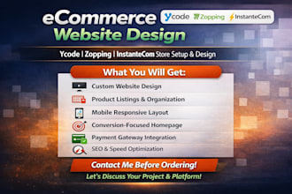 design ycode zopping instantecom website product listing website store design