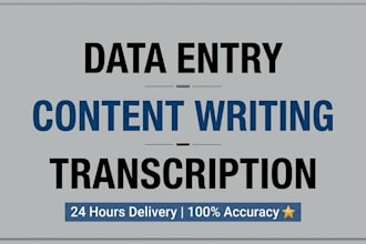 do content writing, data entry, transcription