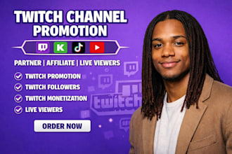 grow your live viewers and follower with organic twitch campaign, promotion, SEO