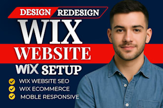 redesign wix website, wix landing page, wix ecommerce store and wix SEO