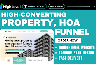 gohighlevel property managers funnels automation ghl rental hoa landing page crm