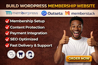 build wordpress membership website using memberpress outseta or memberstack