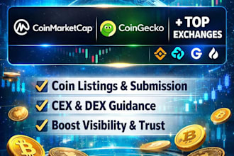 get your token listed on coinmarketcap, coingecko, and top crypto exchanges
