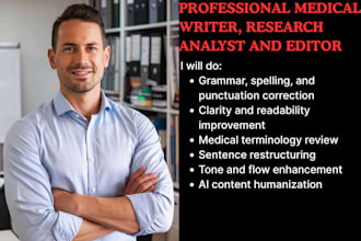 proofread and edit medical content for clarity and quality