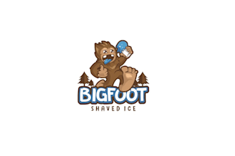 design big foot blue raspberry shaved logo