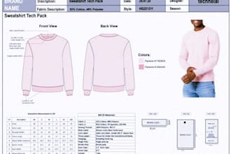 design fashion sewing clothing factory apparel polo garment technical tech packs