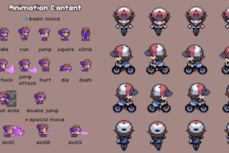 pixel art sprite sheet animation character sprite sheet for game pixel nsfw art