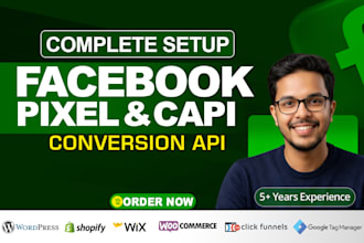 setup or fix shopify meta pixel conversion API tracking via gtm, ga4, fb pixel