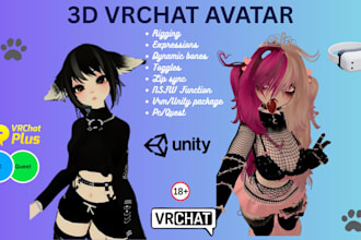 do vrchat avatar commission anime vrc avatar furry nsfw 3d model VR character