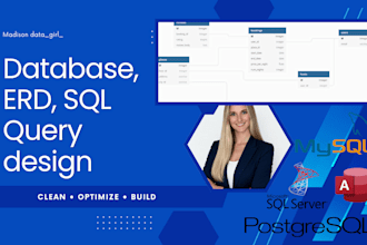 design your database, erd, and write sql queries