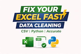 clean and fix messy excel or CSV data fast