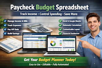 create a paycheck budget spreadsheet financial planner in excel or google sheets