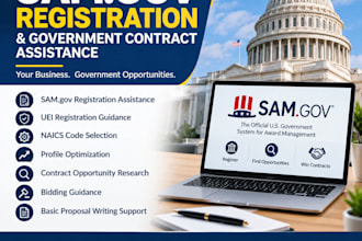 handle sam gov registration and contract support