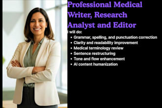 proofread and edit medical content for clarity and quality