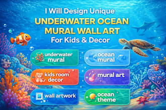 design unique underwater ocean mural wall art for kids and decor