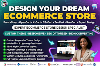 design prestashop opencart x cart cs cart zencart samcart ecommerce store design