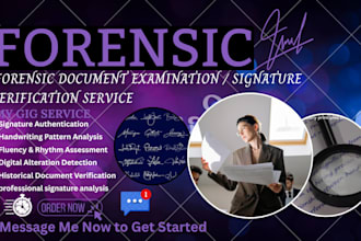 forensically analyze signatures for authenticity and forgery detection