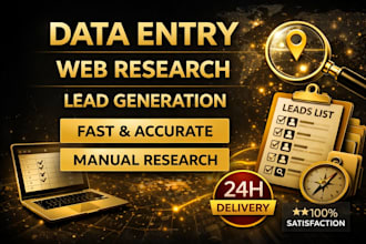 do accurate excel data entry, cleaning, web research, lead generation