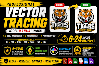 manually trace bitmap or raster image to vector