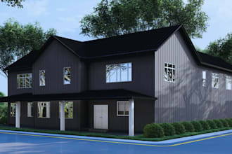 design 3d barndominium, tiny house, cottage, farmhouse design
