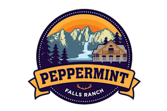 design awesome mountain lodge logo with t shirt design