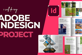 book formatting, magazine layout catalog brochure and adobe indesign project