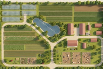design landscape layout master plan for your resort or farm and farmsteads use
