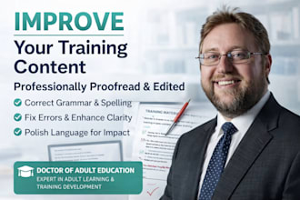 professionally edit and improve your training or course materials