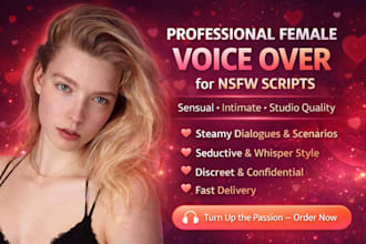 do female voice over asmr adult narration, voice acting,nsfw voice,flirty voice