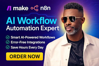build ai automation workflows using n8n, make or zapier to automate bussiness pr