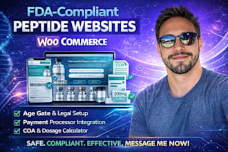 build fda compliant peptide website or research peptide store on woocommerce