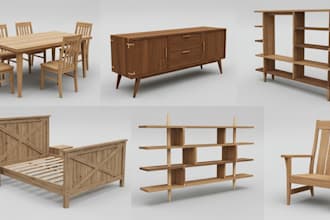 create professional  furniture model for woodworking project